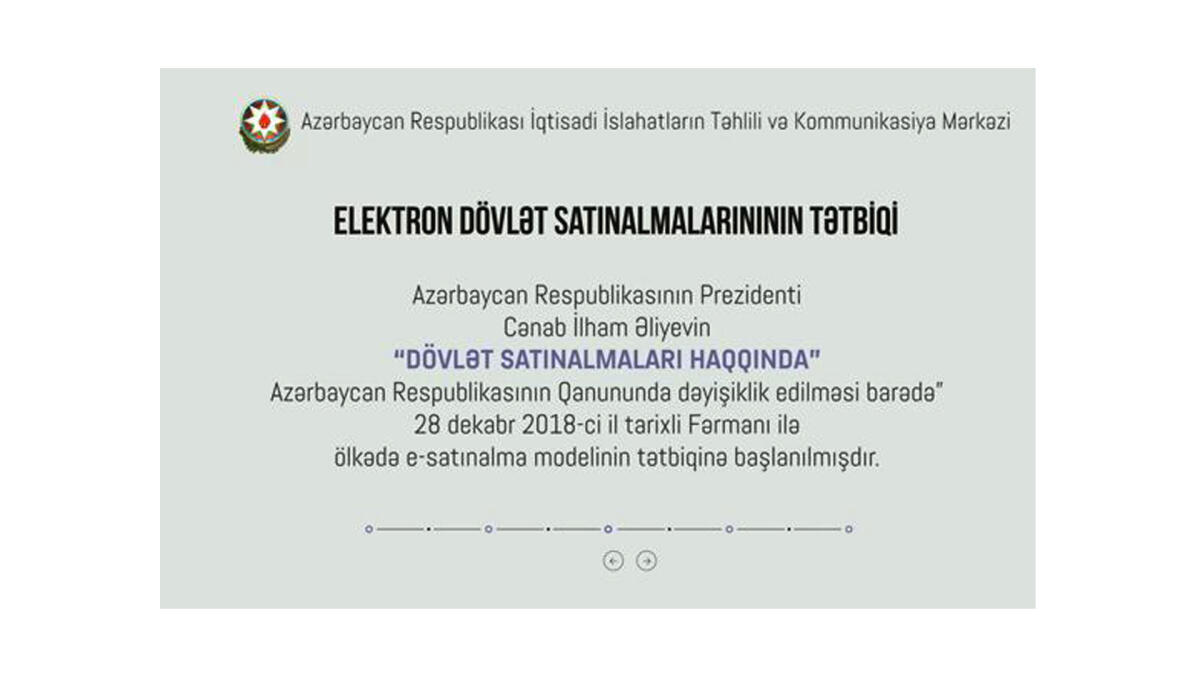 Dövlət satınalmaları üzrə vahid internet portalı "Video icmal"da