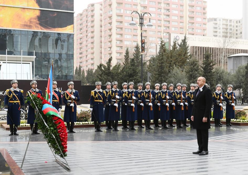 Prezident İlham Əliyev Xocalı soyqırımı qurbanlarının xatirəsini anım mərasimində iştirak edib