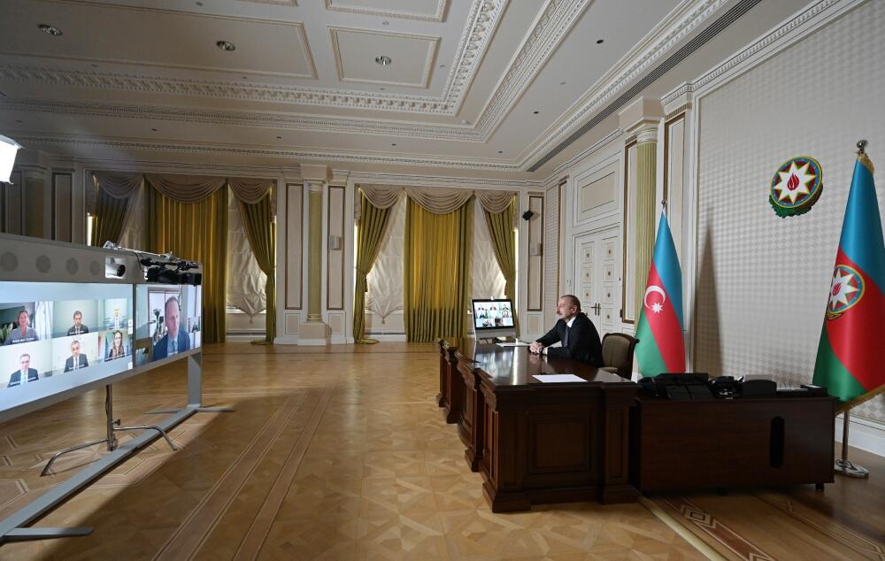 Prezident İlham Əliyevlə "Microsoft" şirkətinin vitse-prezidenti və digər nümayəndələri arasında videokonfrans keçirilib