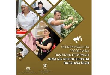 Özünüməşğulluq proqramına qoşulmaq istəyənlər KOBİA-nın dəstəyindən də faydalana bilərlər