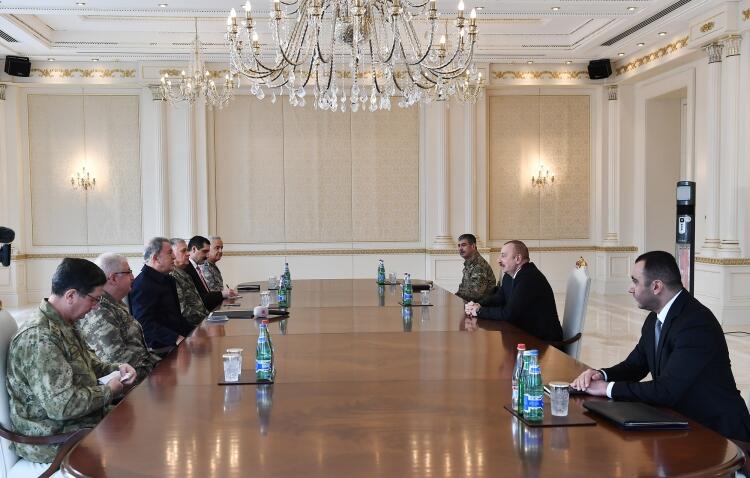 Prezident İlham Əliyev Türkiyənin milli müdafiə nazirinin başçılıq etdiyi nümayəndə heyətini qəbul edib