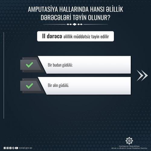 Amputasiya hallarında əlillik dərəcəsinin müəyyən edilməsi