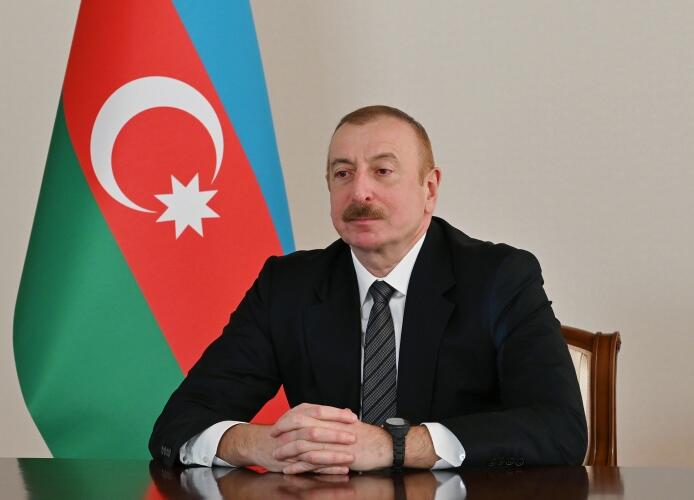 Prezident İlham Əliyev Pakistanın Birləşmiş Qərargah Rəisləri Komitəsi sədrinin başçılıq etdiyi nümayəndə heyətini videoformatda qəbul edib