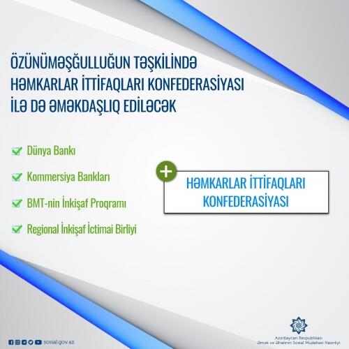 Özünüməşğulluğun təşkilində əməkdaşlıq imkanları genişləndirilir