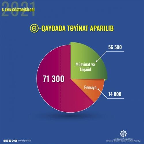 Bu ilin 6 ayında 71 mindən çox e-qaydada pensiya, müavinət və təqaüd təyinatı aparılıb