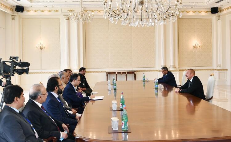 Prezident İlham Əliyev Pakistan Milli Assambleyasının sədrinin başçılıq etdiyi nümayəndə heyətini qəbul edib