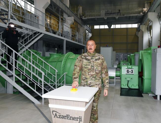 Tərtərdə "Suqovuşan-1” və “Suqovuşan-2” Kiçik Su Elektrik stansiyalarının yenidənqurmadan sonra açılışı olub