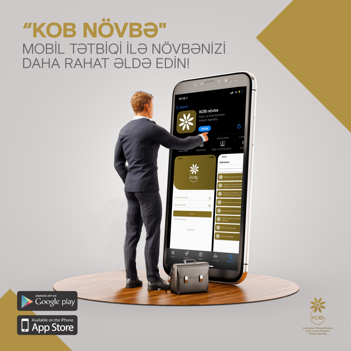 Sahibkarlar onlayn olduqları istənilən yerdə “KOB növbə” tətbiqi ilə növbə götürə bilərlər