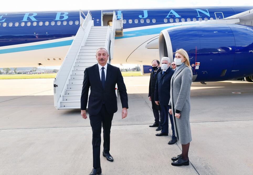 Prezident İlham Əliyev Soçi şəhərinə işgüzar səfərə gəlib