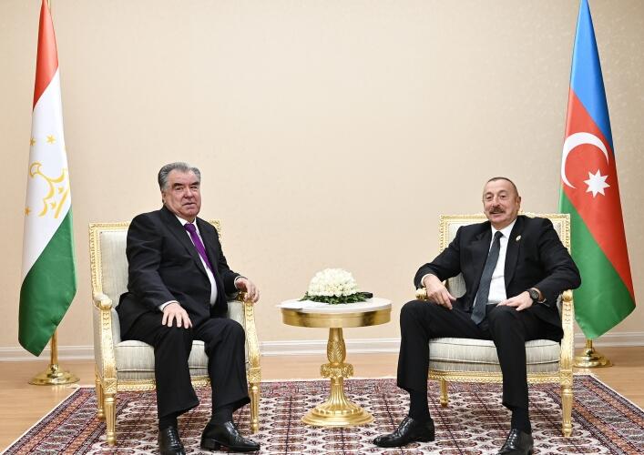 Prezident İlham Əliyevin Tacikistan Prezidenti Emoməli Rəhmon ilə görüşü olub