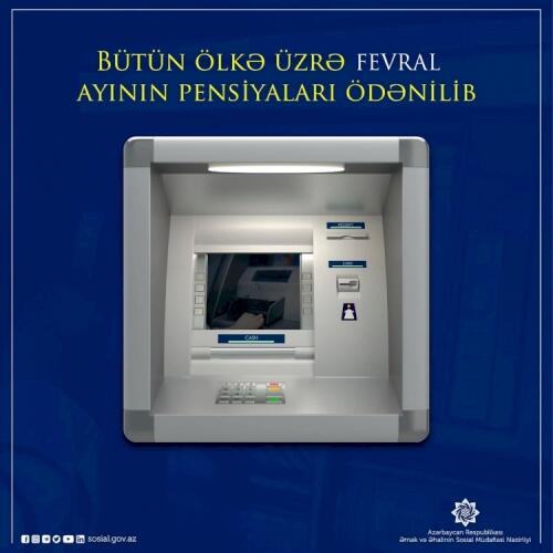 Ölkə üzrə fevral ayının pensiya ödənişi tam yekunlaşıb