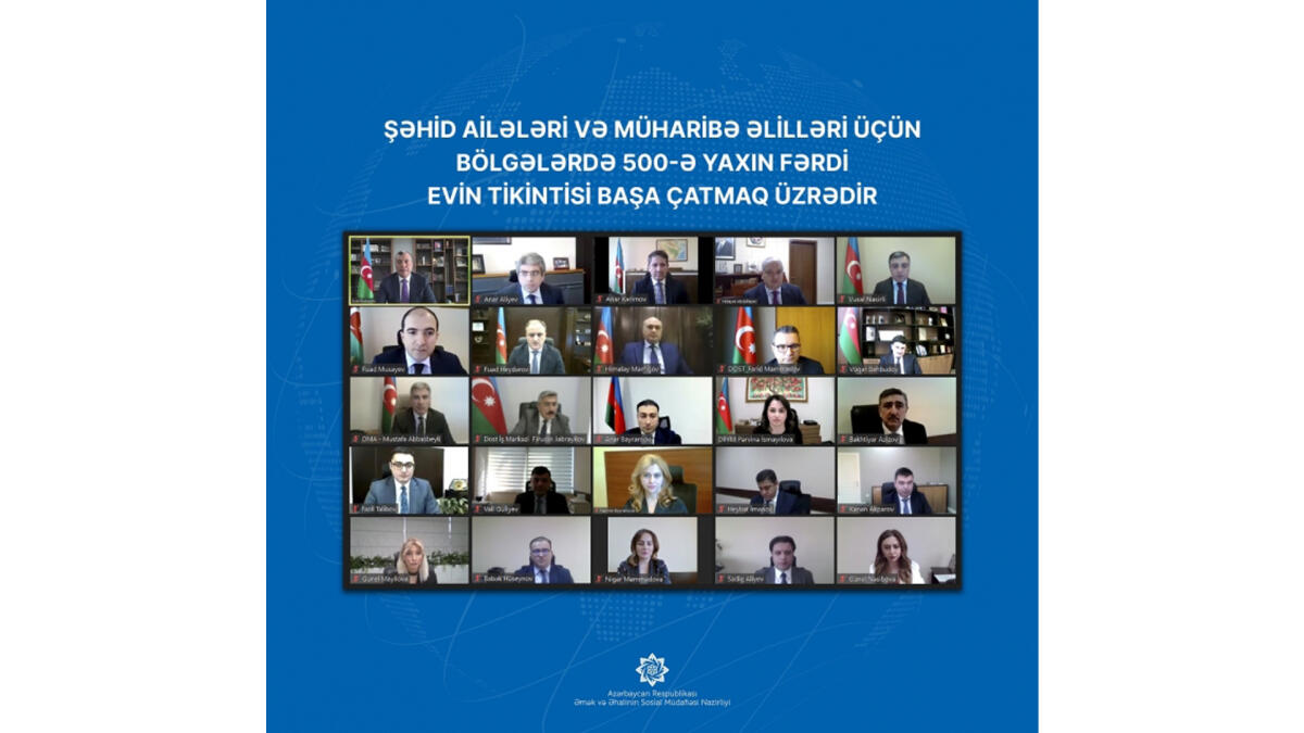 Şəhid ailələri və müharibə əlilləri üçün bölgələrdə 500-ə yaxın fərdi evin tikintisi başa çatmaq üzrədir