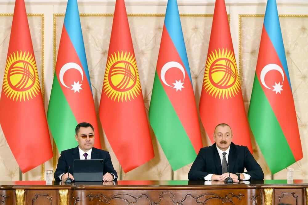 Azərbaycan və Qırğızıstan prezidentləri mətbuata bəyanatlarla çıxış ediblər