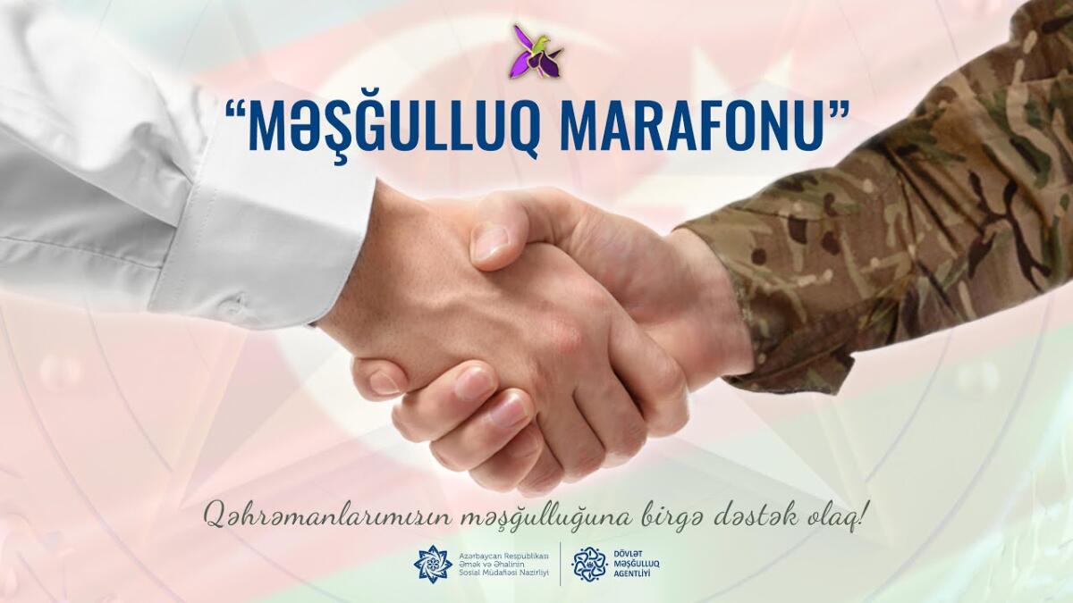 “Məşğulluq marafonu” üzrə 2400-dən çox şəhid ailəsi üzvü və qazi işlə təmin olunub