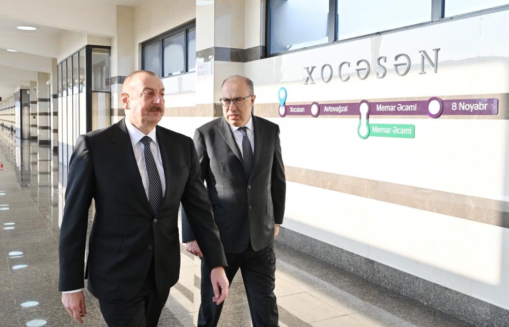 Prezident İlham Əliyev Bakı Metropoliteninin “Xocəsən” stansiyasının və elektrik deposunun açılışında iştirak edib