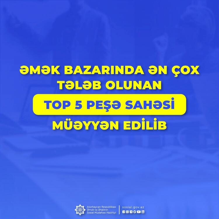 Əmək bazarında ən çox tələb olunan top 5 peşə sahəsi müəyyən edilib