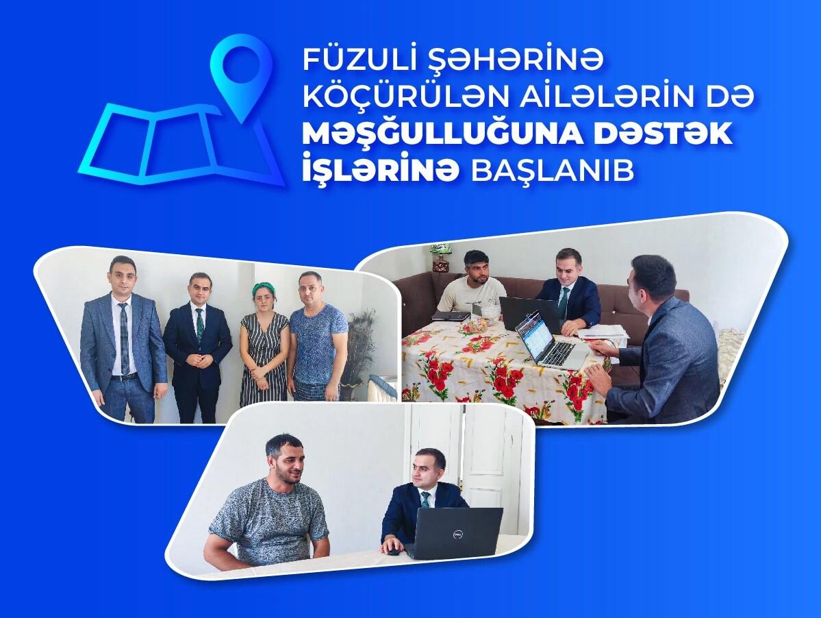 Füzuli şəhərinə köçürülən ailələrin məşğulluğuna dəstək göstərilir