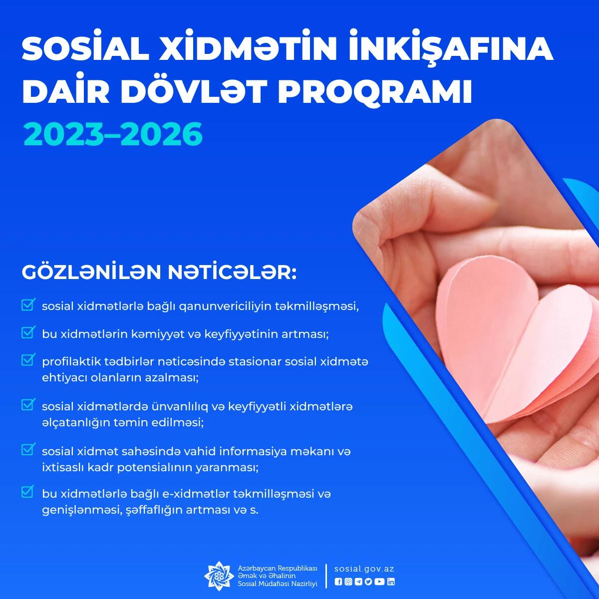 Sosial xidmətlər sistemində yeni inkişaf mərhələsinə keçid başlayır