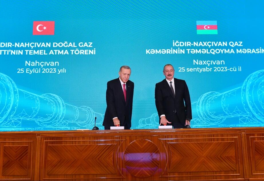 İğdır-Naxçıvan qaz kəmərinin təməlinin qoyulması mərasimi keçirilib
