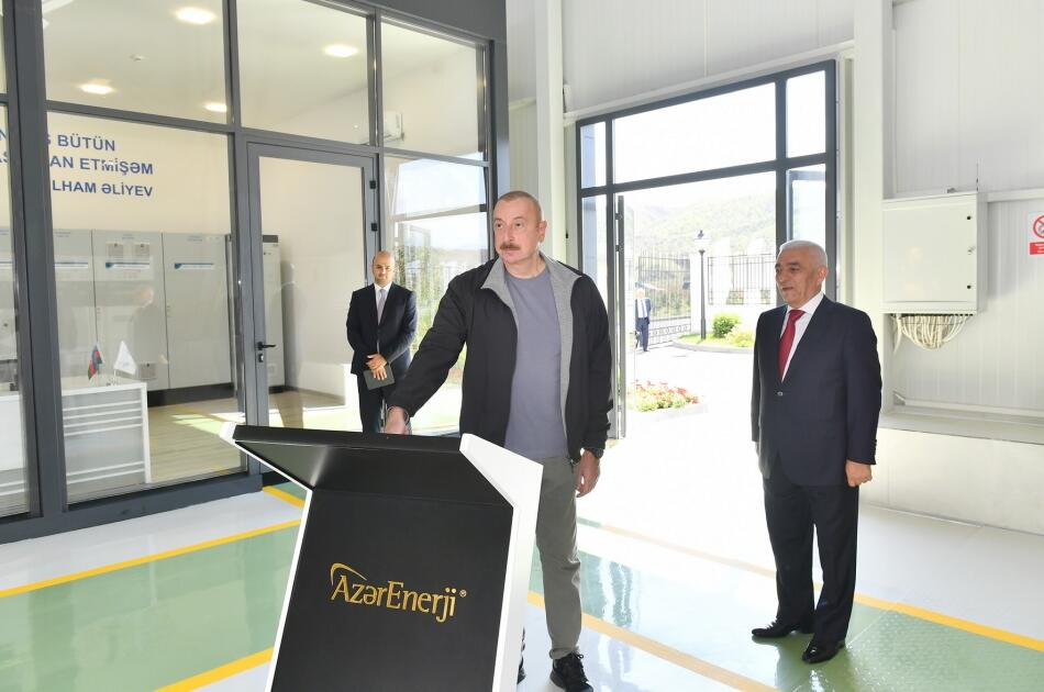 Prezident İlham Əliyev “AzərEnerji” ASC-nin “Cahangirbəyli” Su Elektrik Stansiyasının açılışında iştirak edib