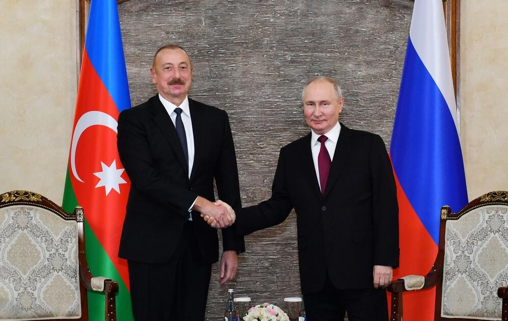 Bişkekdə Azərbaycan Prezidenti İlham Əliyevin Rusiya Prezidenti Vladimir Putin ilə görüşü olub