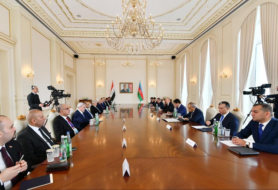 Azərbaycan və İraq prezidentlərinin geniş tərkibdə görüşü olub