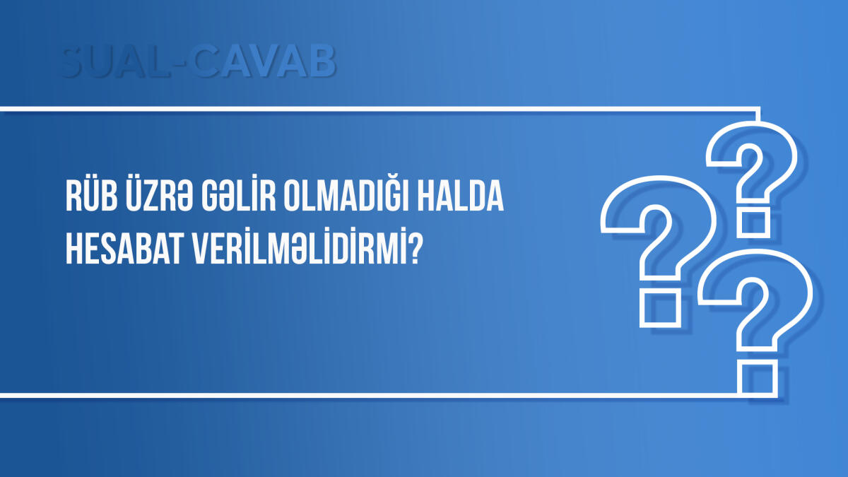 Rüb üzrə gəlir olmadığı halda hesabat verilməlidirmi?
