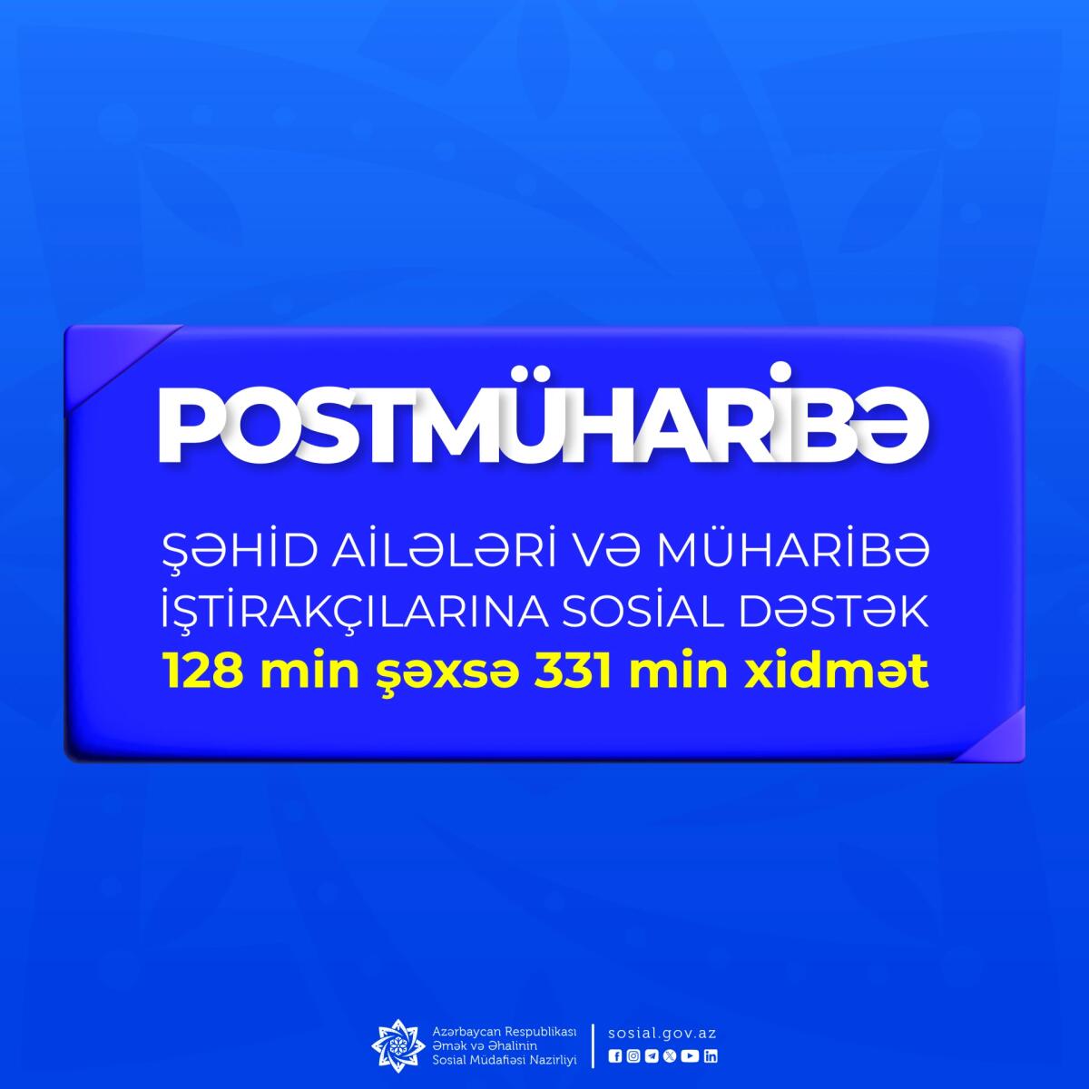 Postmüharibə dövründə göstərilən xidmətlərin sayı açıqlanıb