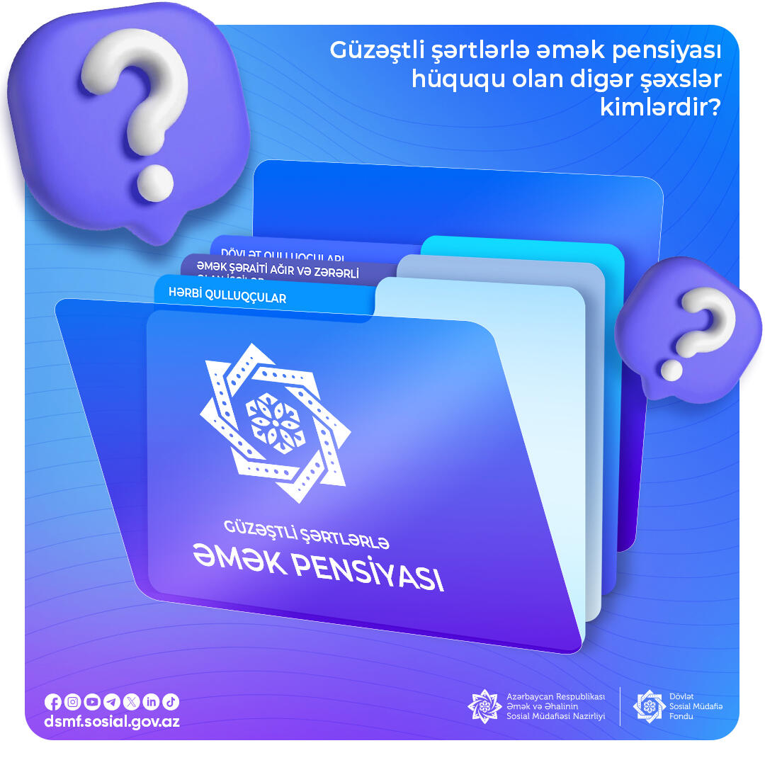 Güzəştli şərtlərlə əmək pensiyası hüququ olan digər şəxslər kimlərdir?