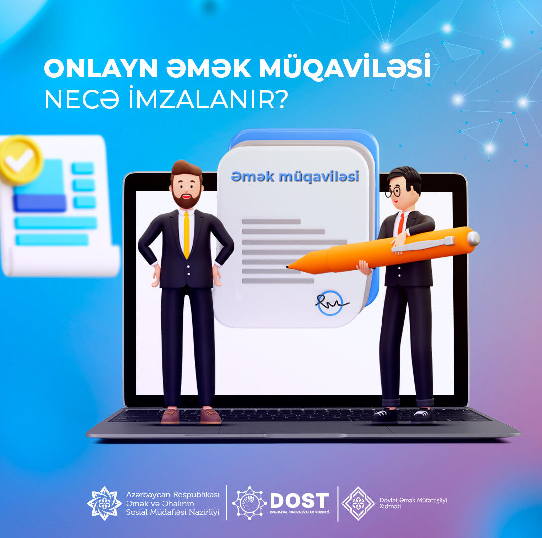 Onlayn əmək müqaviləsi necə imzalanır?