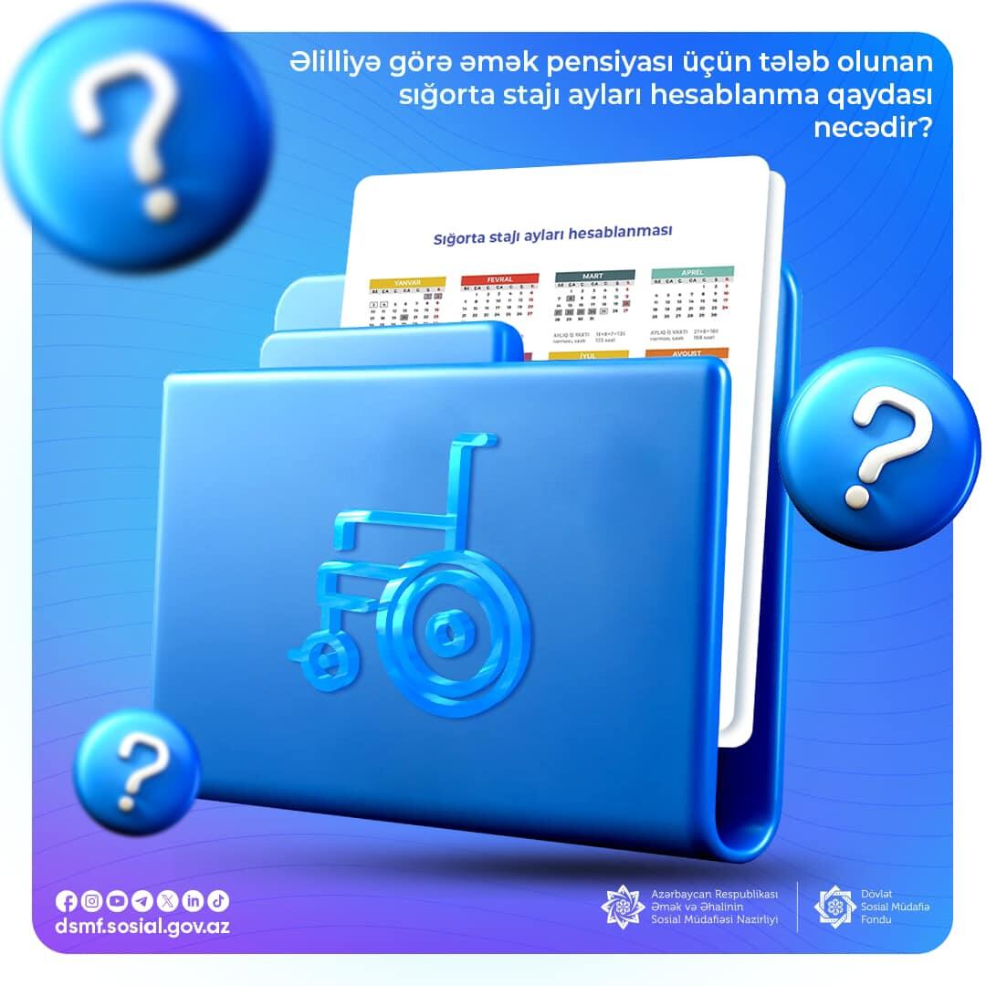 Əlilliyə görə əmək pensiyası üçün tələb olunan sığorta stajı aylarının hesablanma qaydası necədir?