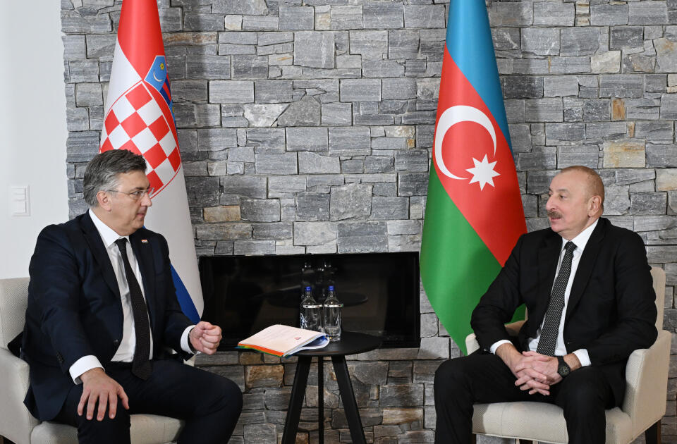 Prezident İlham Əliyev Davosda Xorvatiyanın Baş naziri ilə görüşüb