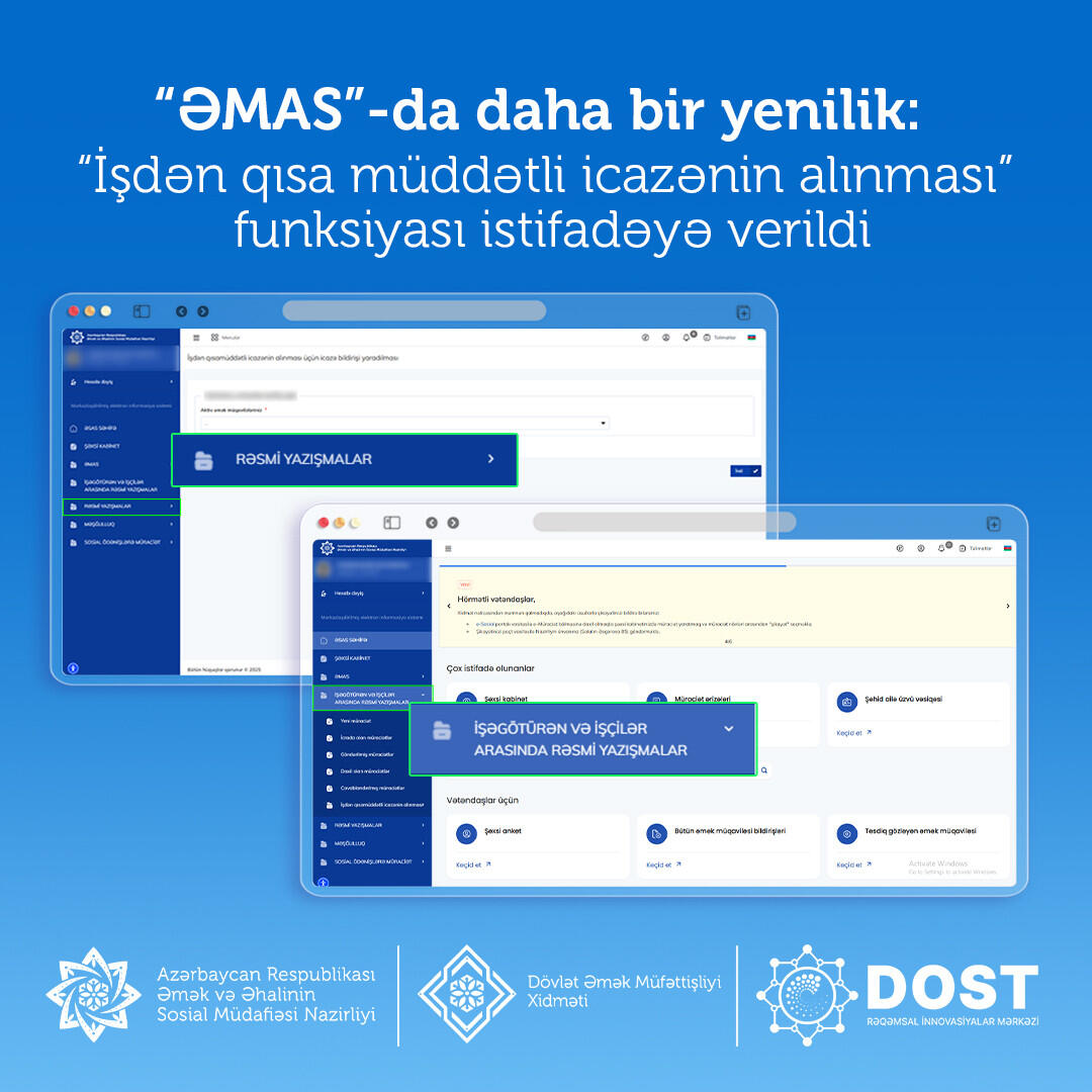 “Əmək və məşğulluq” altsistemində yeni funksionallıq istifadəyə verilib