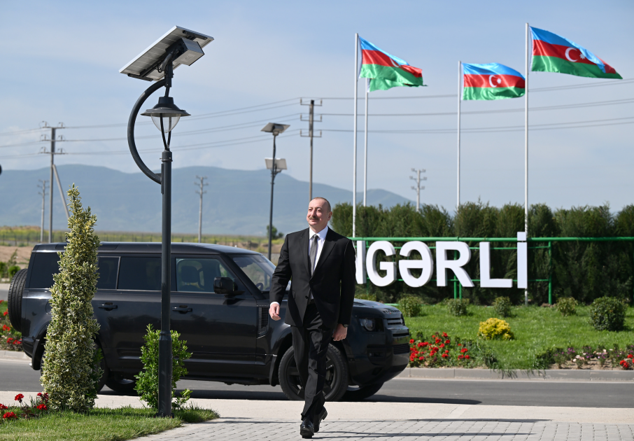 Prezident İlham Əliyev Ağdam rayonunun Kəngərli kəndinin birinci mərhələsinin açılışında iştirak edib