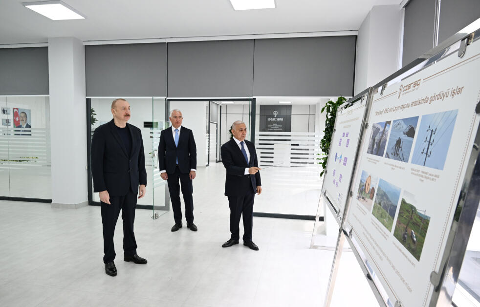 Prezident İlham Əliyev Laçın Elektrik Şəbəkəsi Rəqəmsal İdarəetmə Mərkəzinin açılışında iştirak edib