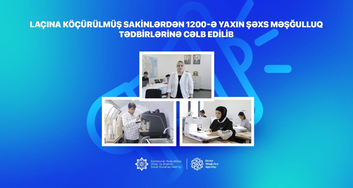 Laçına köçürülmüş sakinlərdən 1200-ə yaxın şəxs məşğulluq tədbirlərinə cəlb edilib