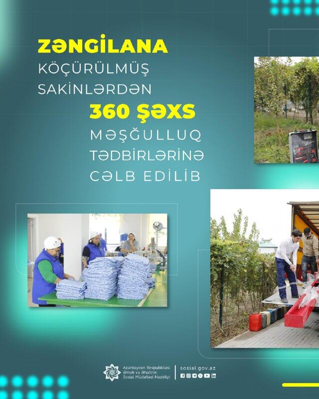 Zəngilana köçürülən sakinlərdən 360 şəxs məşğulluq tədbirlərinə cəlb edilib