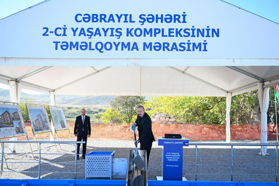 Cəbrayıl şəhərində ikinci və üçüncü yaşayış komplekslərinin təməli qoyulub