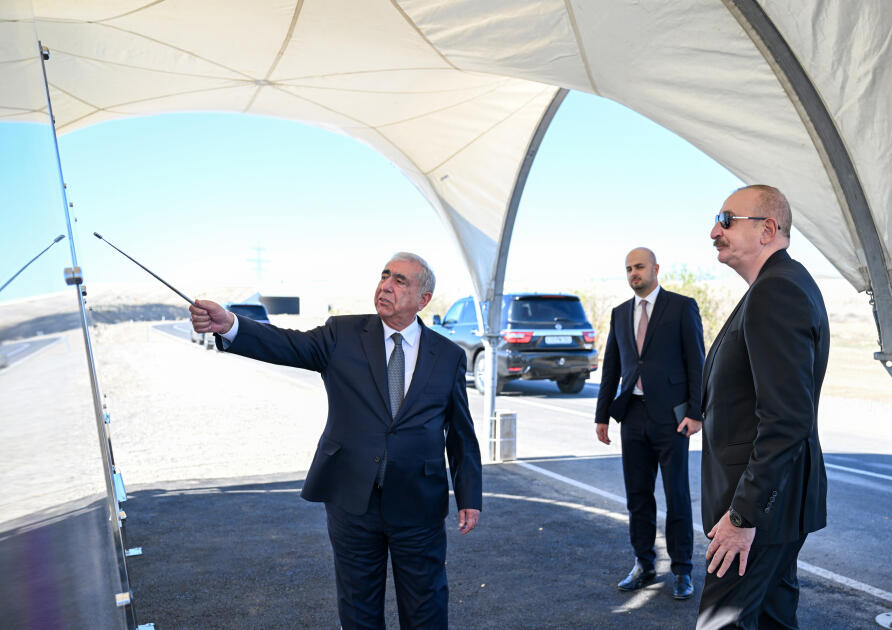 Prezident İlham Əliyev Cəbrayıl rayonunda “Şəfəq” GES-ə gedən avtomobil yolunun açılışında iştirak edib