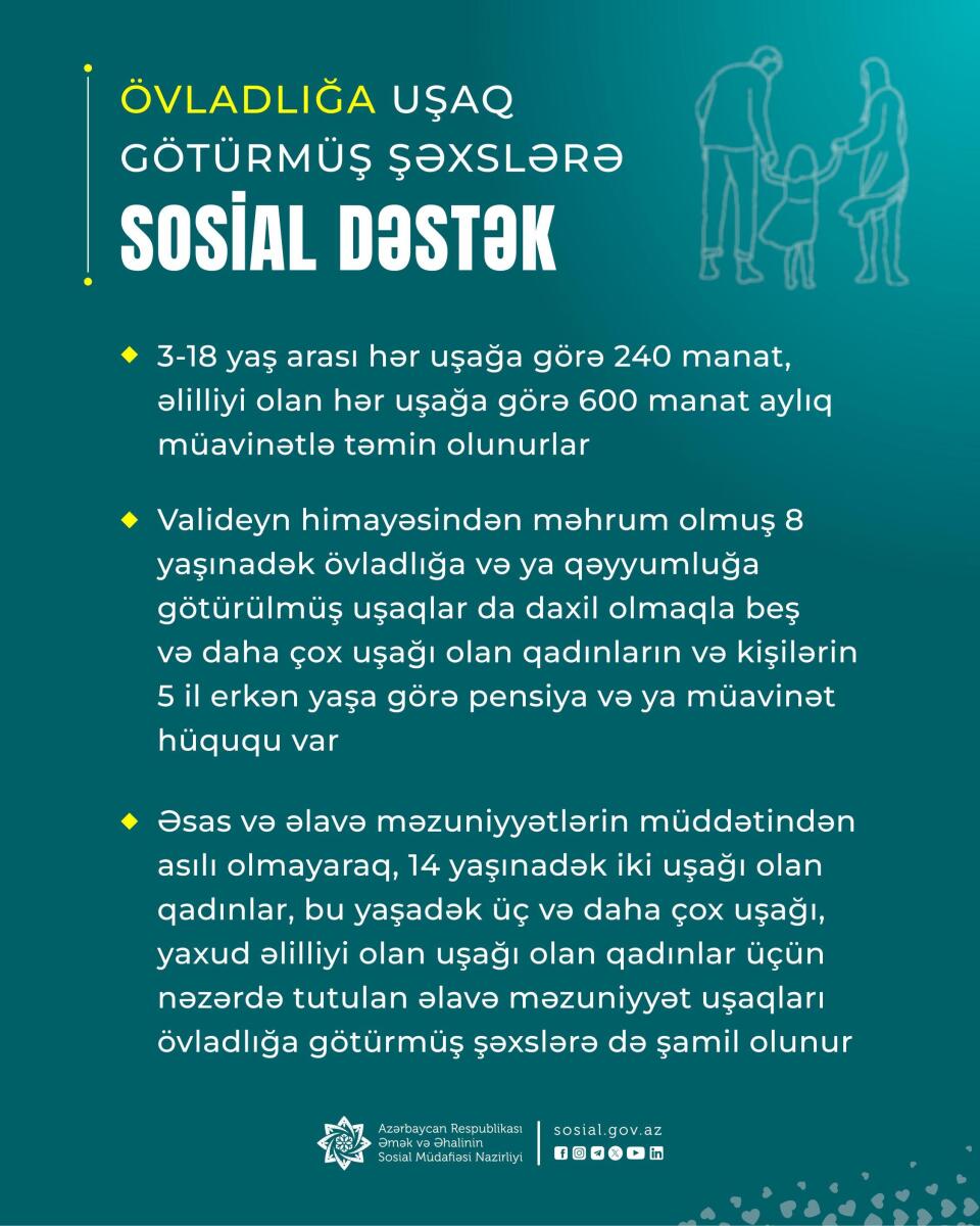 Övladlığa uşaq götürmüş şəxslər üçün hansı güzəştlər var?
