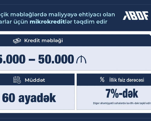 ABİF kiçik məbləğlərdə maliyyəyə ehtiyacı olan sahibkarlar üçün mikrokreditlər təqdim edir