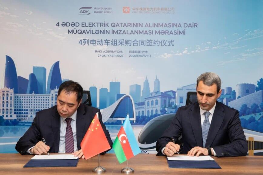 ADY ilə Çin şirkəti arasında yeni sərnişin qatarlarının alınmasına dair müqavilə imzalanıb