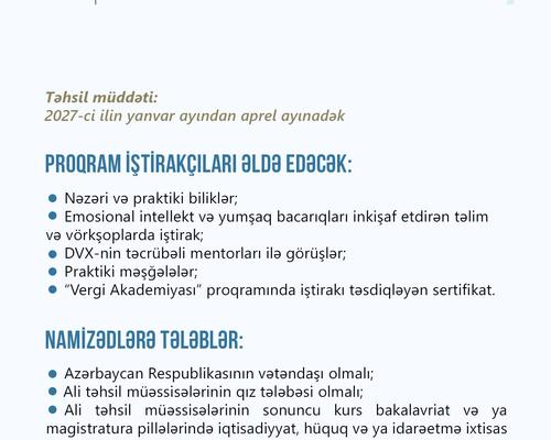 “Vergi Akademiyası”na sənəd qəbulu davam edir
